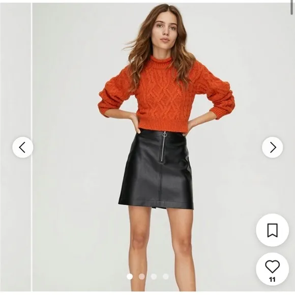 • Wilfred Free / Aritzia • Women’s Roxanne Mini Skirt  Japanese vegan leather 2