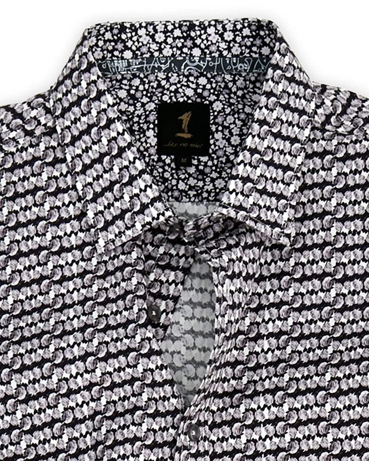 1 Like No Other Mawar Print Grey Shirt