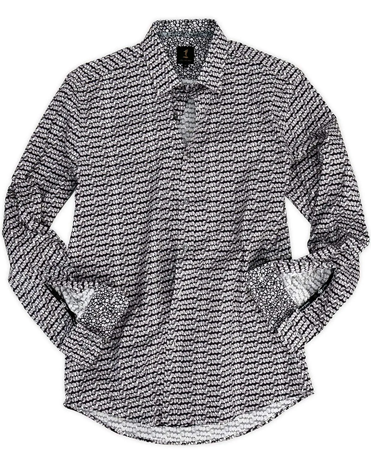 1 Like No Other Mawar Print Grey Shirt