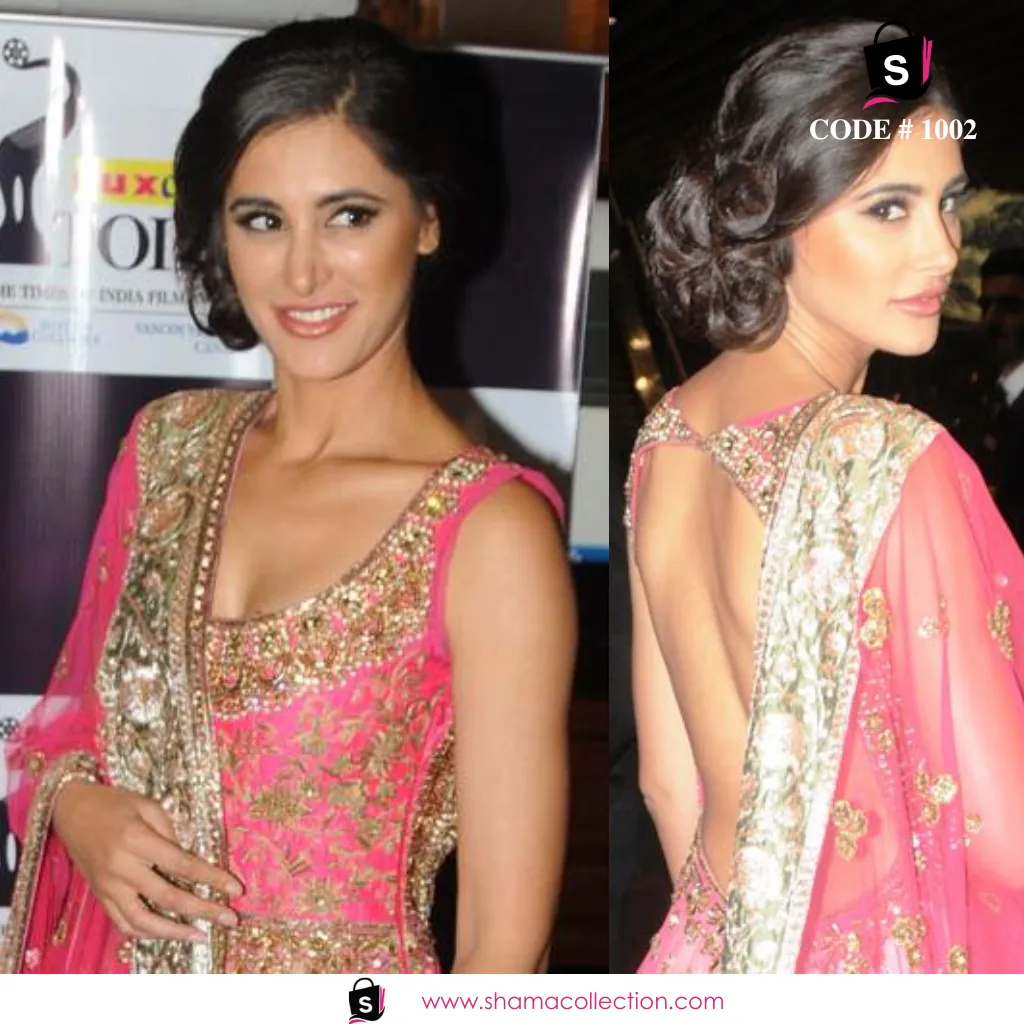 1002 Nargis Fakhri's pink anarkali lehenga Outfit Sets