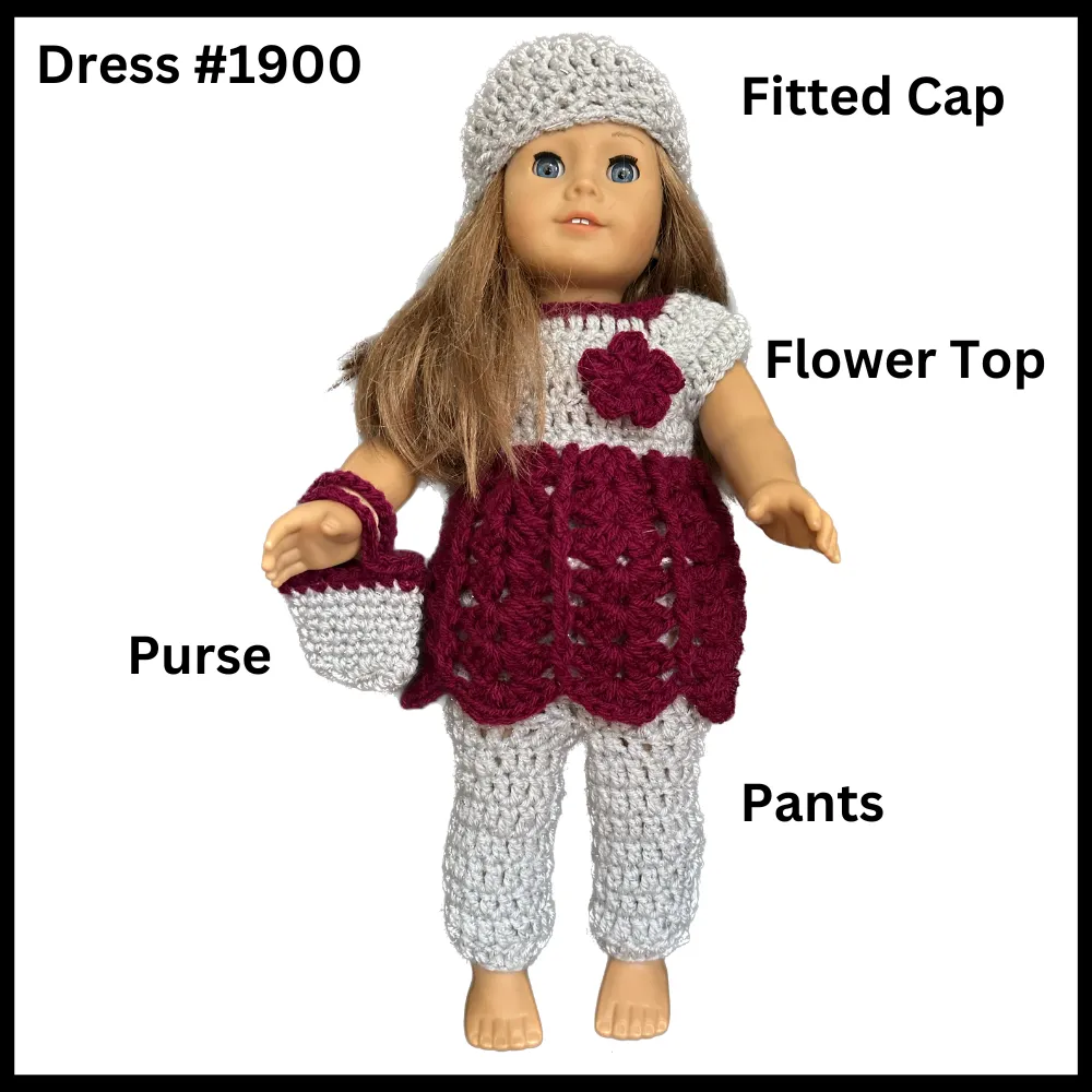 18 Inch Crocheted Doll Pant Set #1900