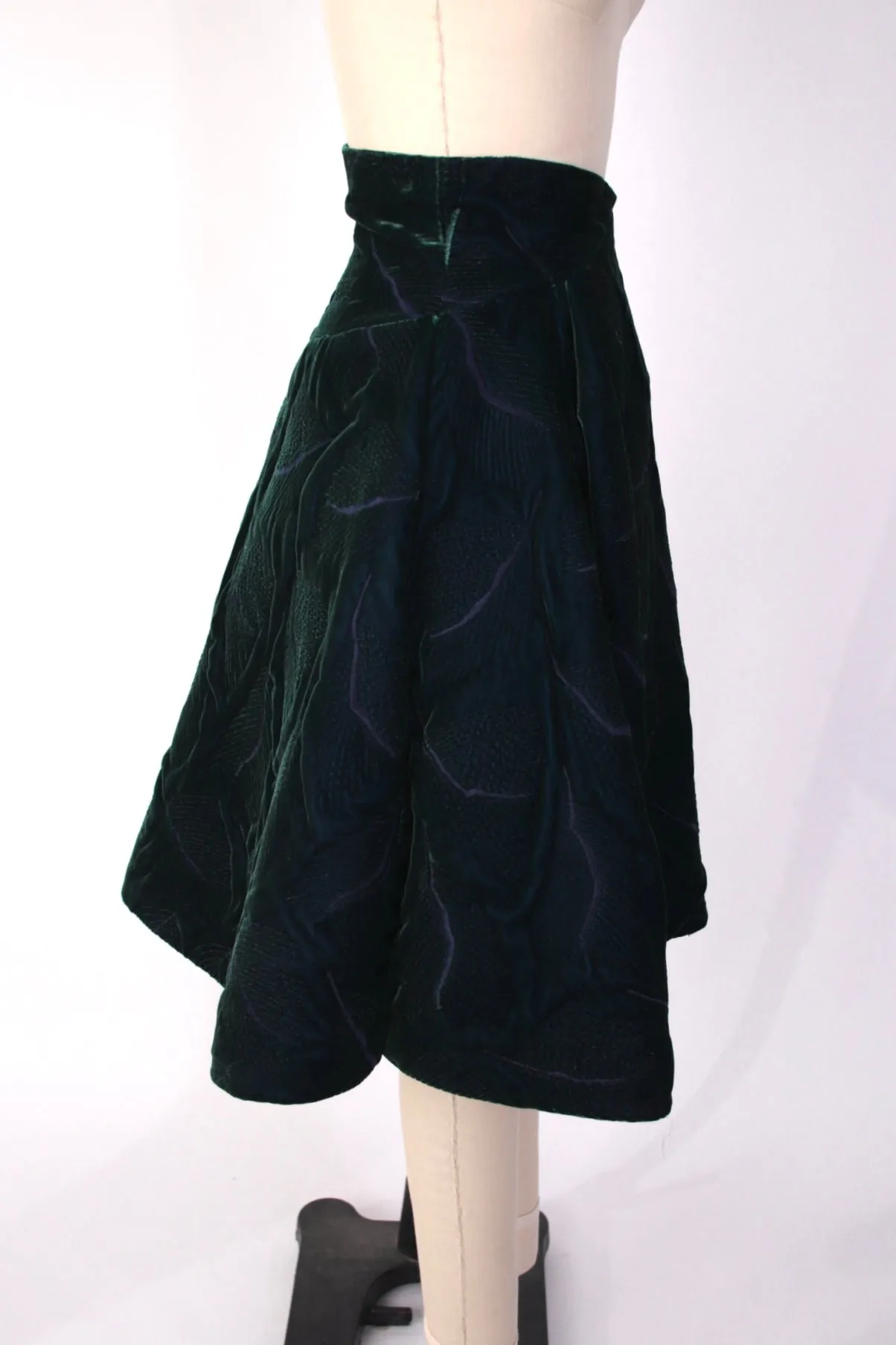 1980s Arnold Scaasi Velvet Embroidered Skirt Set