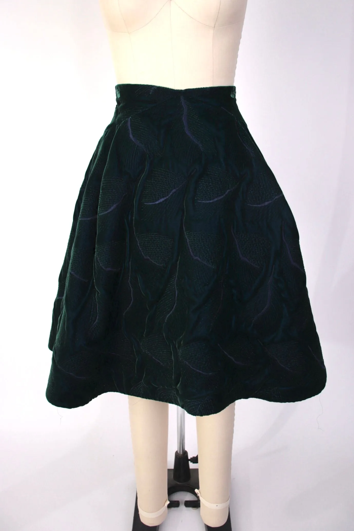 1980s Arnold Scaasi Velvet Embroidered Skirt Set