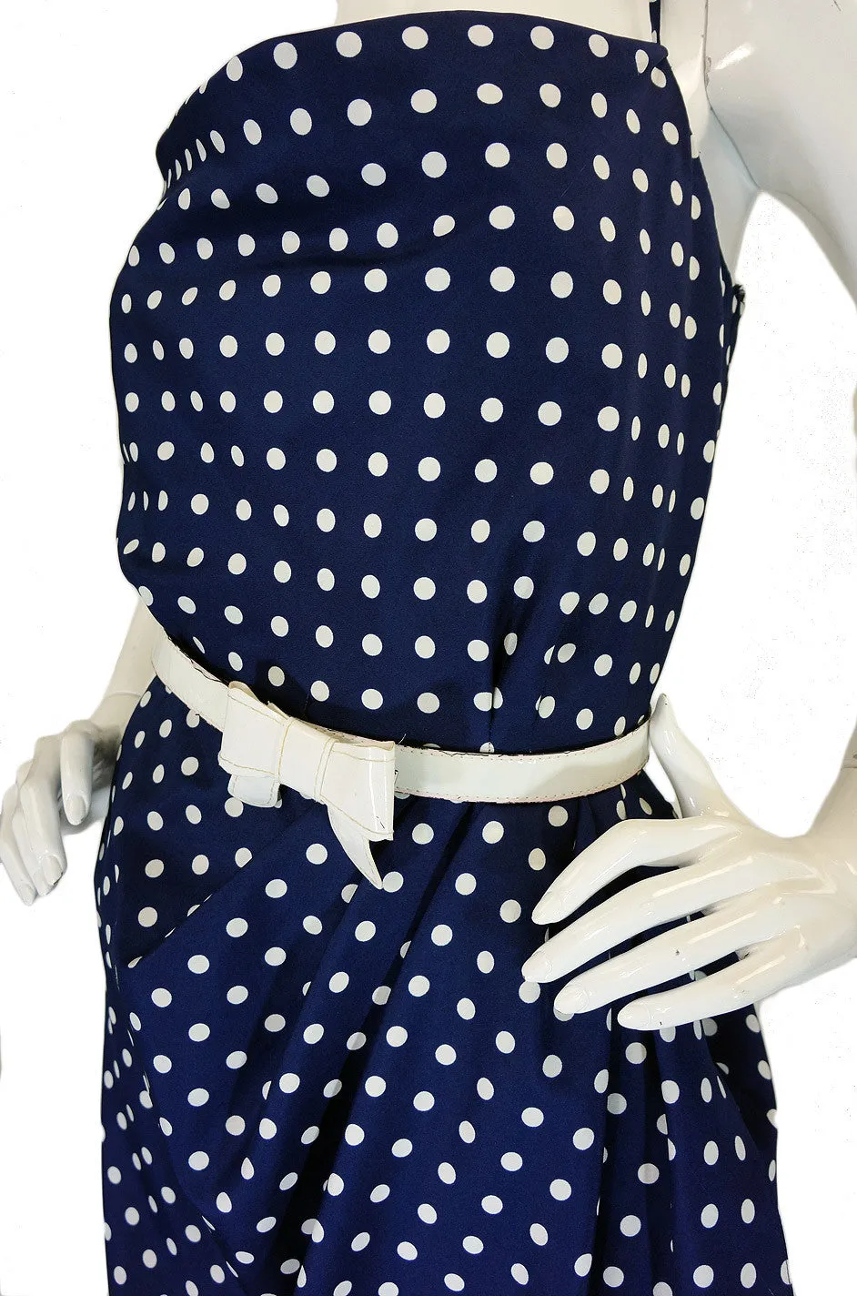 1980s Dotted Victor Costa Wiggle Dress