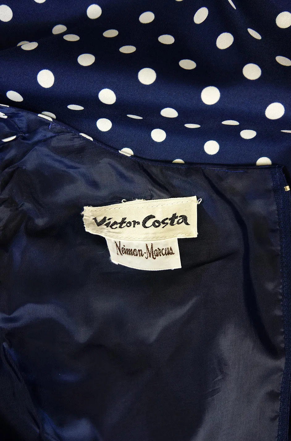 1980s Dotted Victor Costa Wiggle Dress