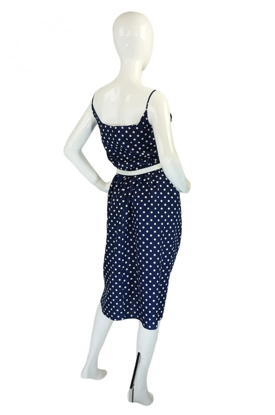 1980s Dotted Victor Costa Wiggle Dress