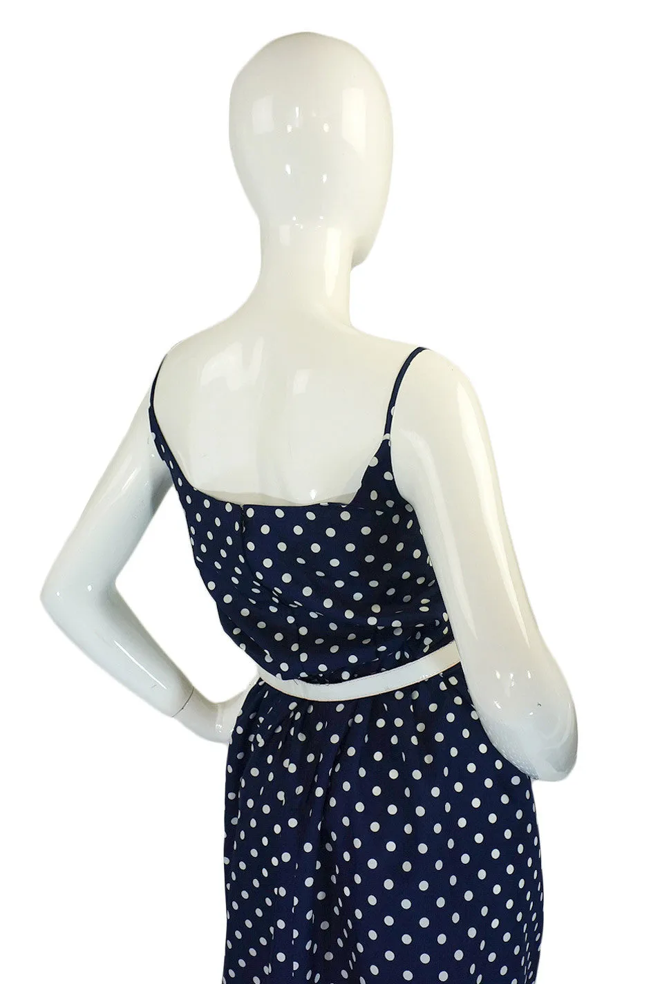 1980s Dotted Victor Costa Wiggle Dress