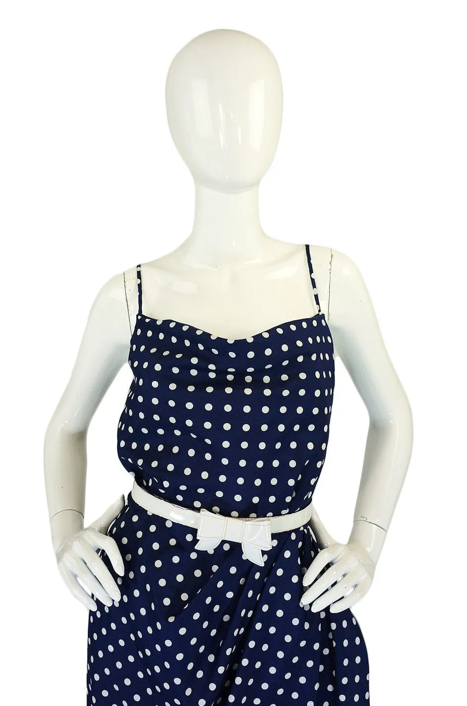 1980s Dotted Victor Costa Wiggle Dress