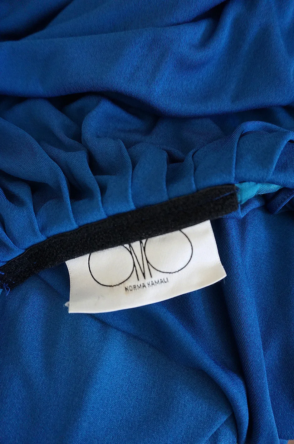 1980s OMO Norma Kamali Jersey Dramatic Sleeved Dress