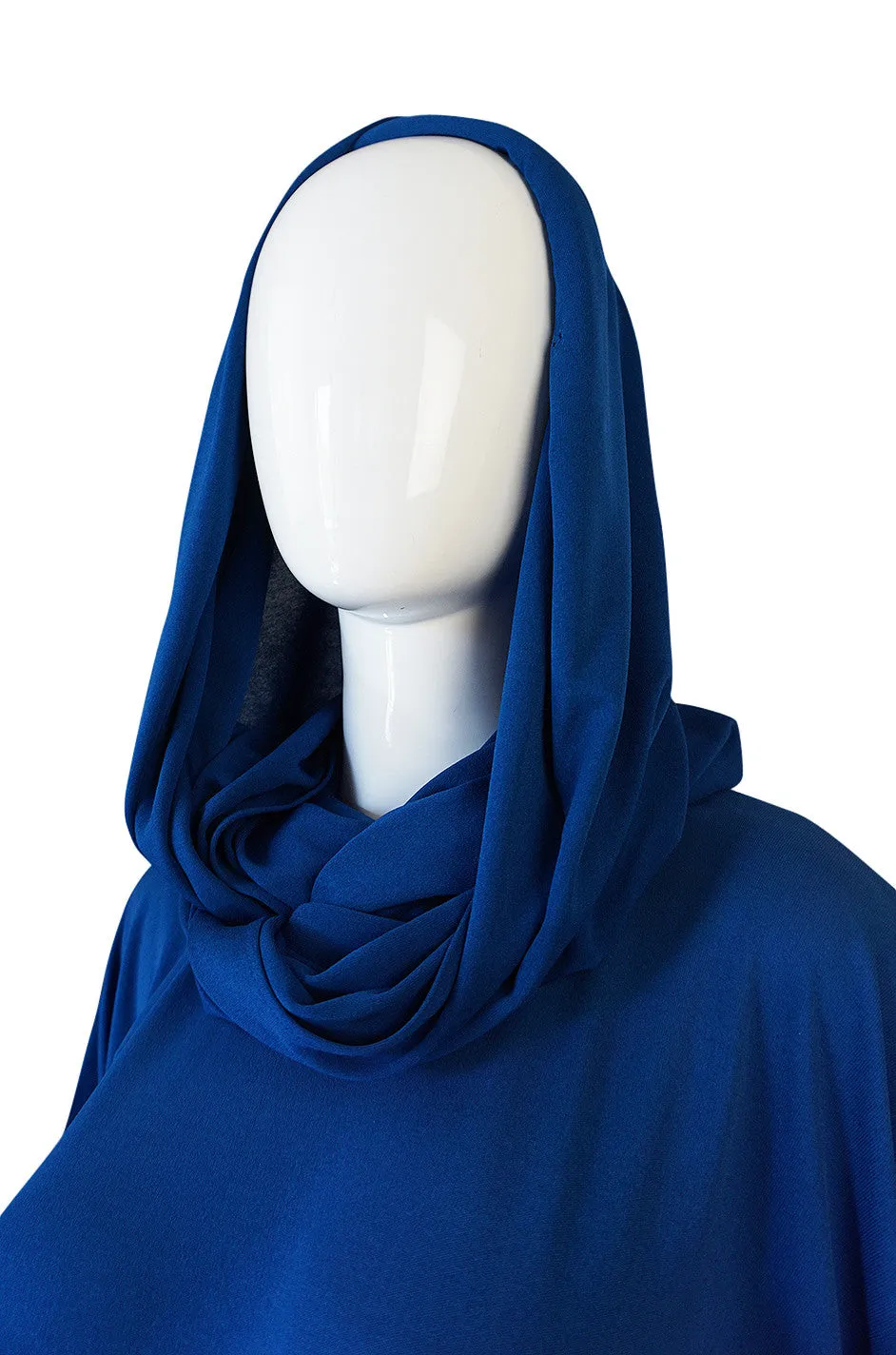1980s OMO Norma Kamali Jersey Dramatic Sleeved Dress