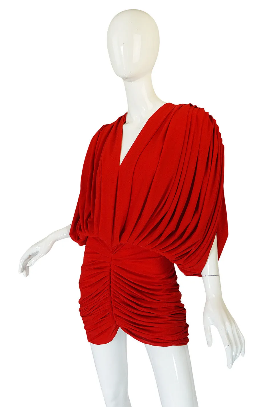 1980s Red Jersey Norma Kamali Multi Wear Dress Set