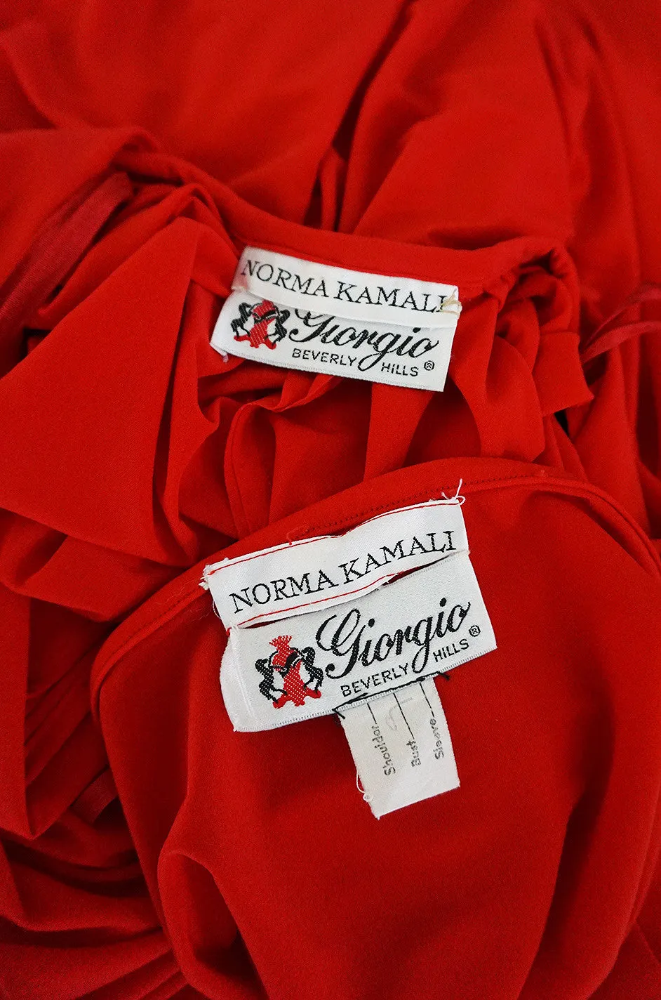 1980s Red Jersey Norma Kamali Multi Wear Dress Set