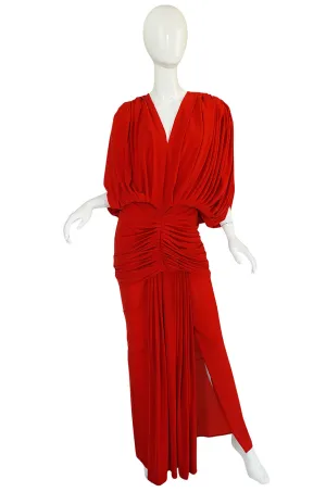 1980s Red Jersey Norma Kamali Multi Wear Dress Set