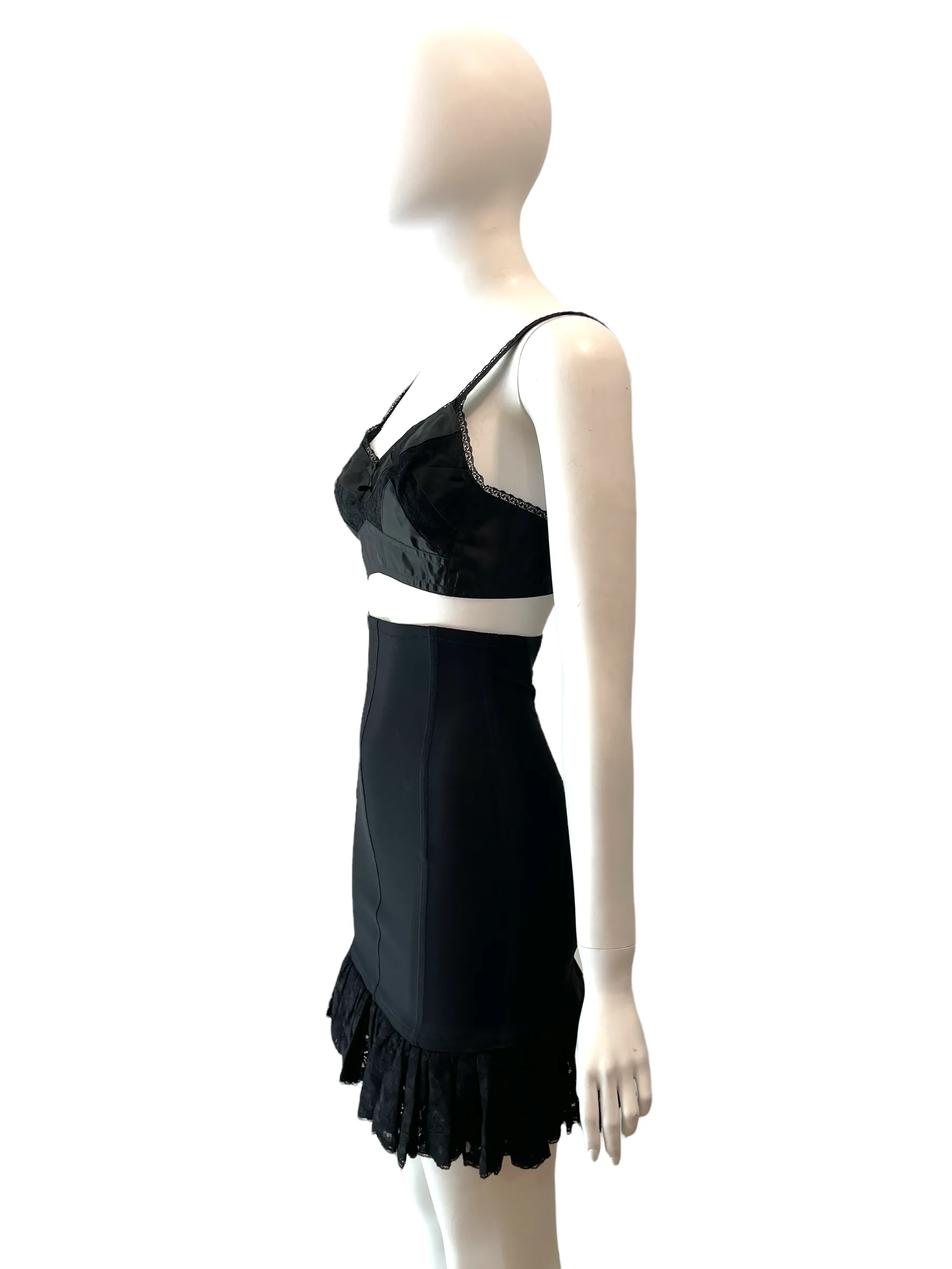 1991 Dolce & Gabbana High Waist Corset Skirt Lace Top