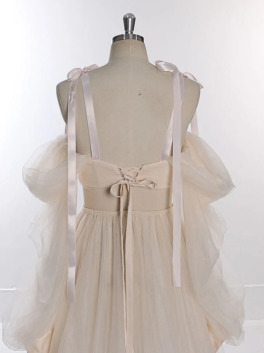 2 Piece Set Gown with Corset Top with Skirt Lace Up Back Maternity Photo Shoot Dress YEWEN YW230312