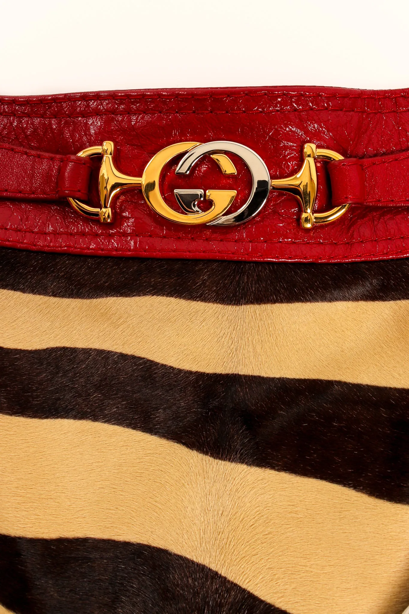 2019 Pre-Fall Tiger Print Pony Hair Leather Skirt