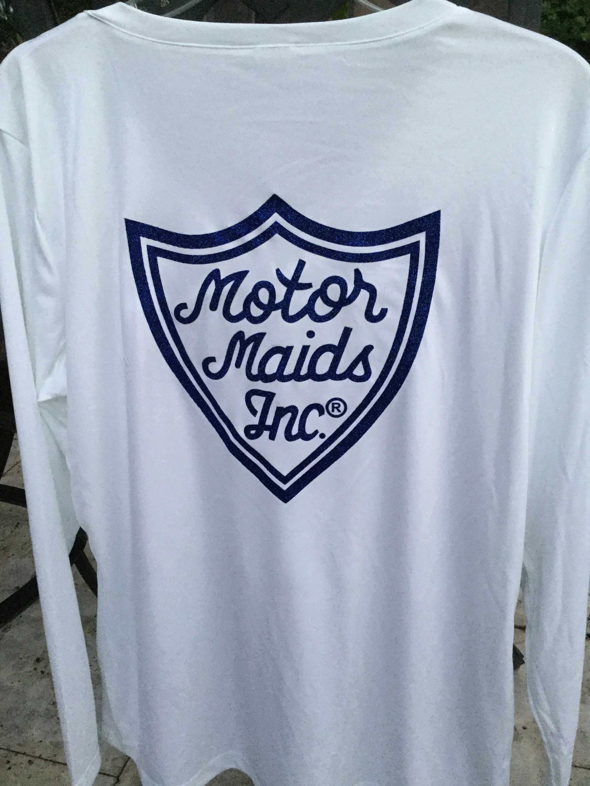 821 White Endurance Long Sleeve with Blue Sparkle MM CLEARANCE *FINAL SALE*