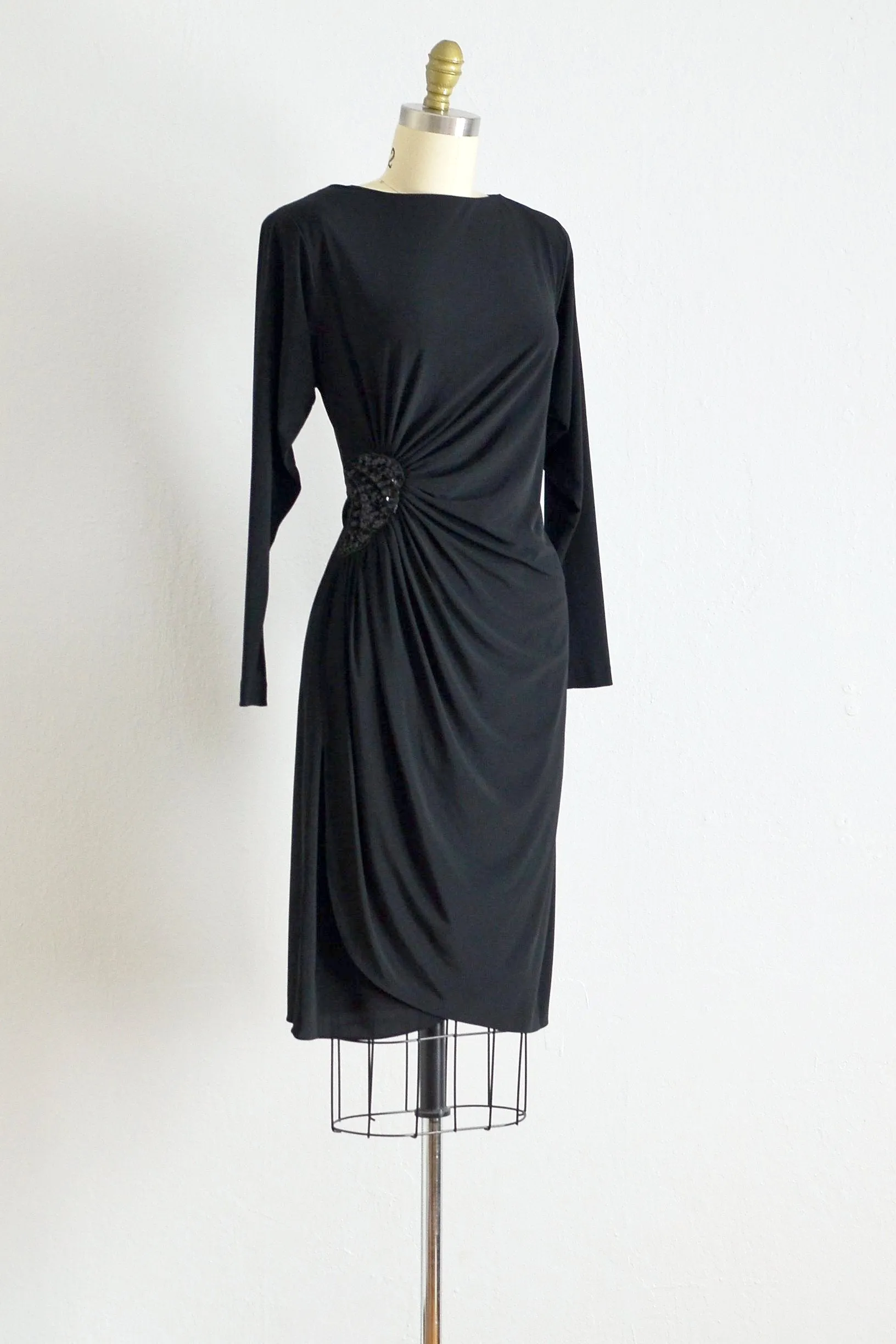 90s Draped Party Dress / S M