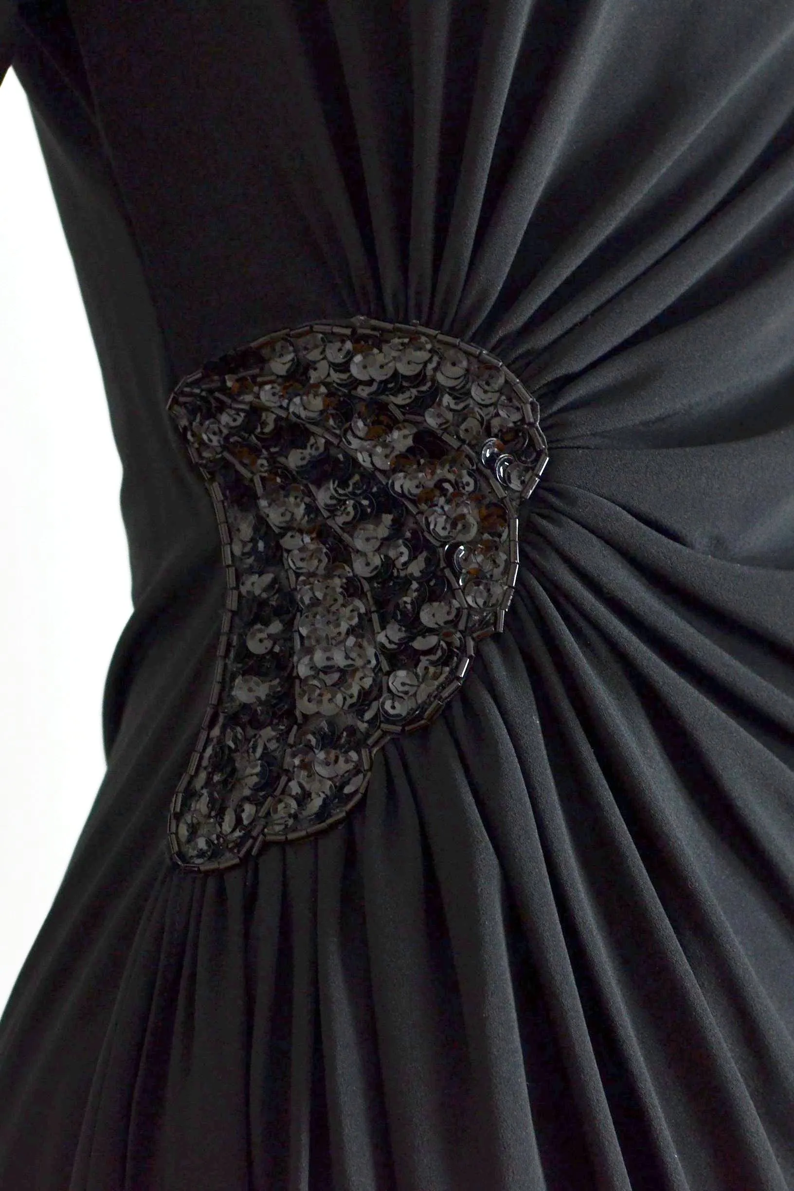 90s Draped Party Dress / S M