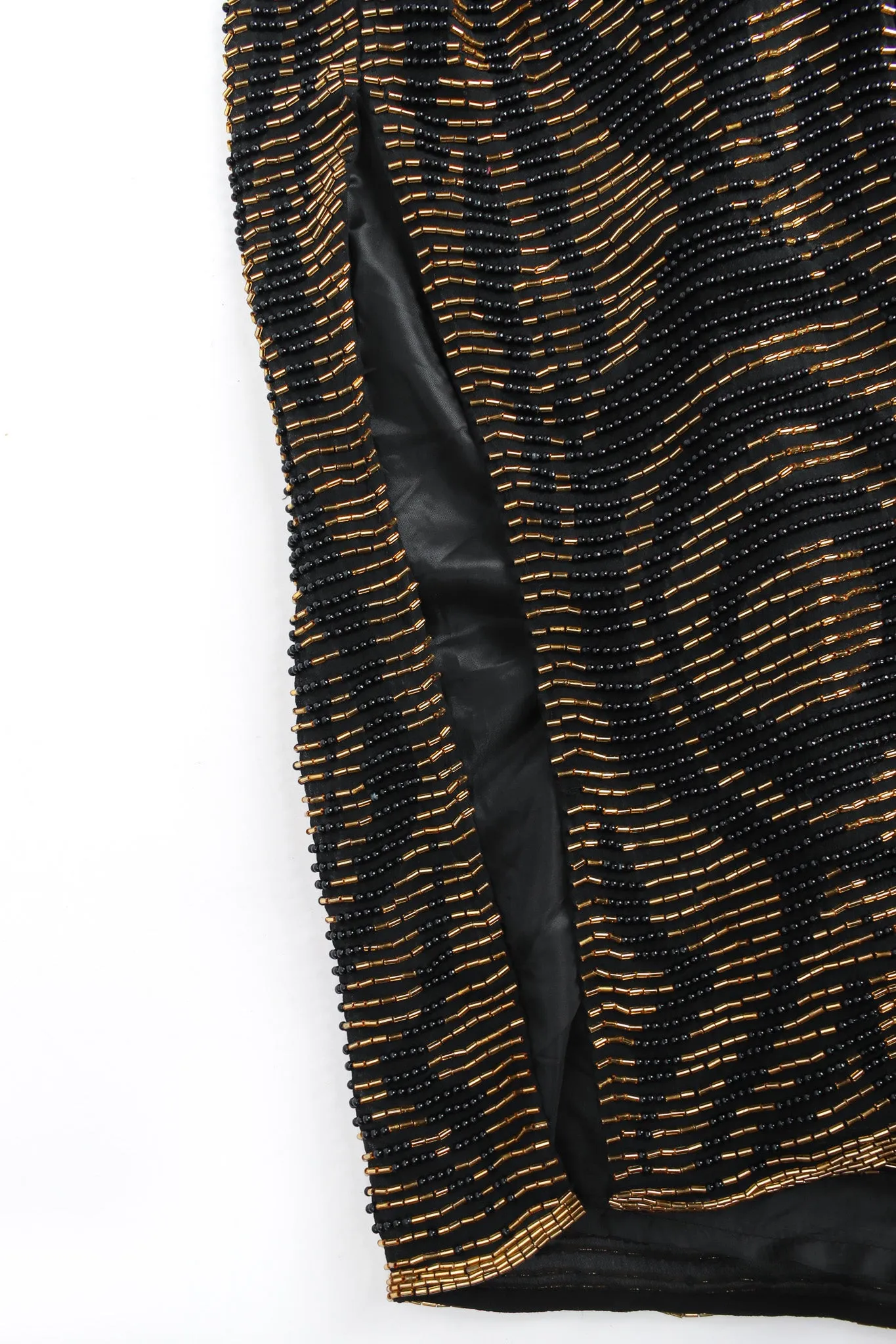 Abstract Swirl Beaded Silk Dress