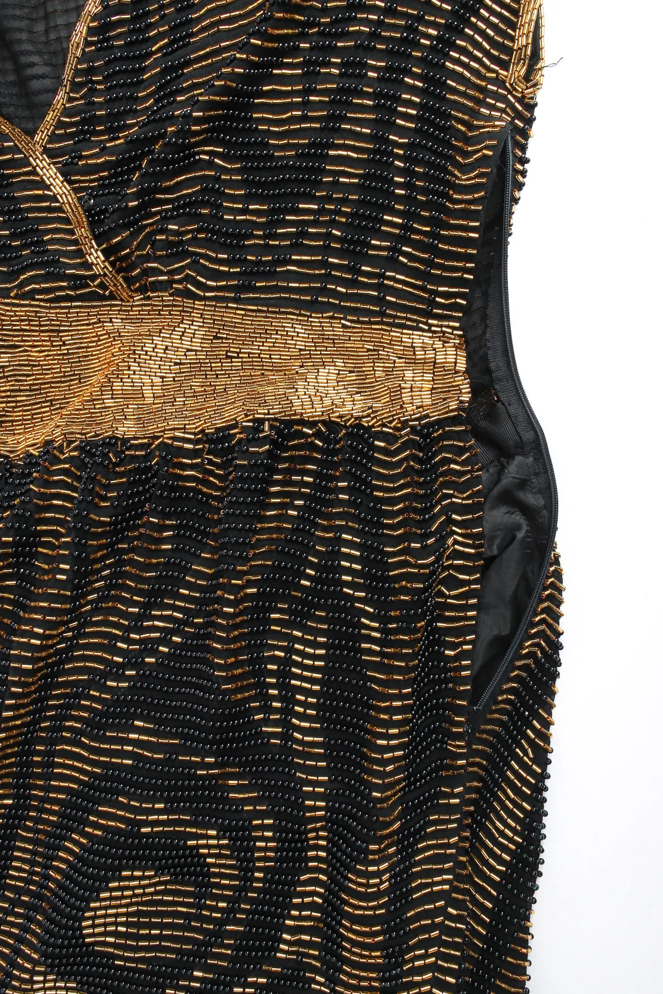 Abstract Swirl Beaded Silk Dress