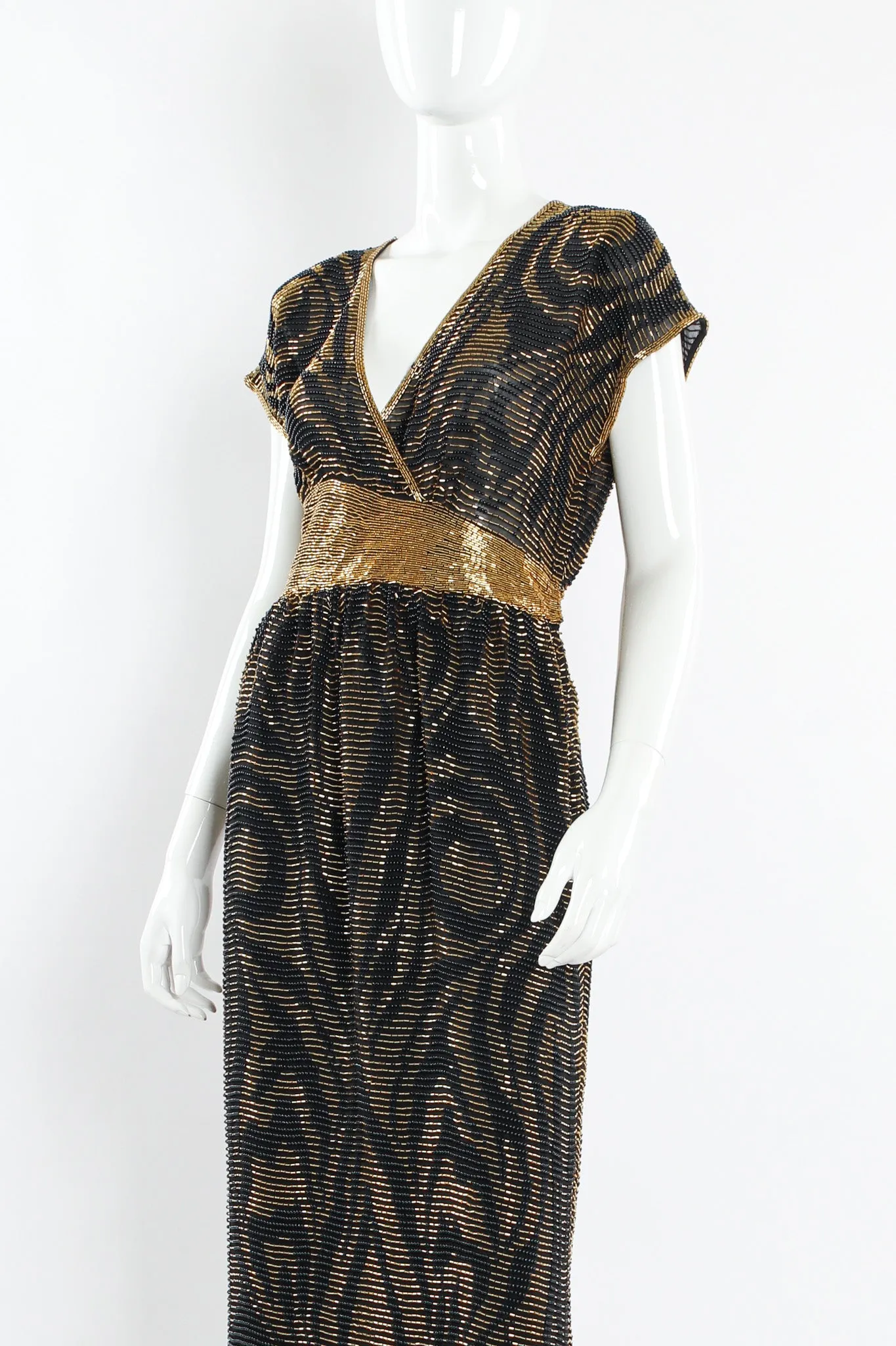 Abstract Swirl Beaded Silk Dress