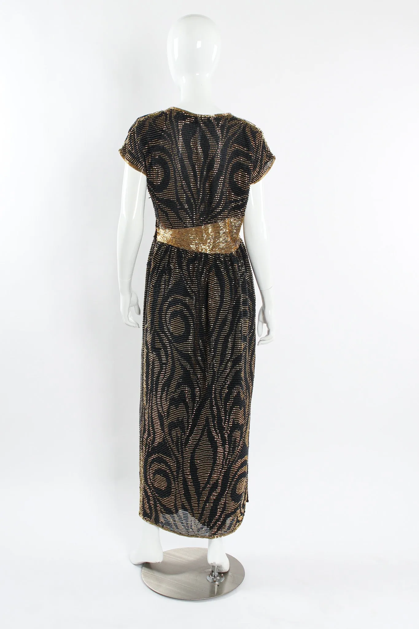 Abstract Swirl Beaded Silk Dress