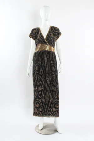 Abstract Swirl Beaded Silk Dress