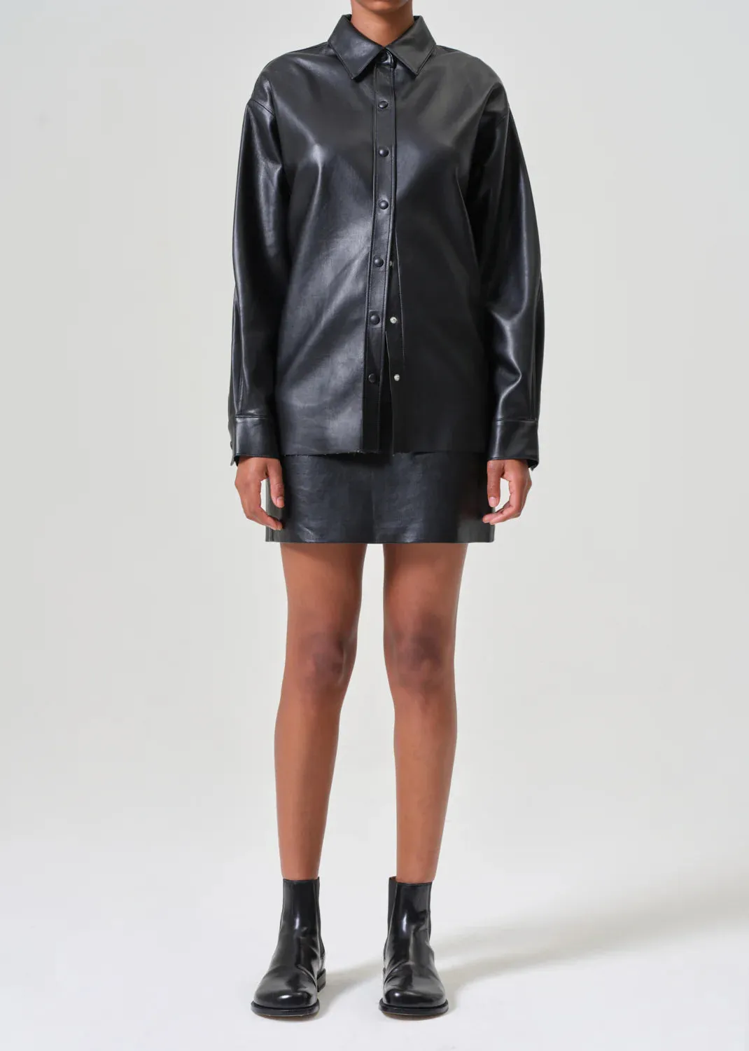 Agda Mini Recycled Leather Skirt