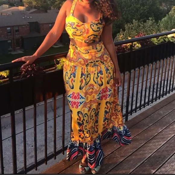 AKIRA | High Waisted Patterned Skirt (SKIRT ONLY)