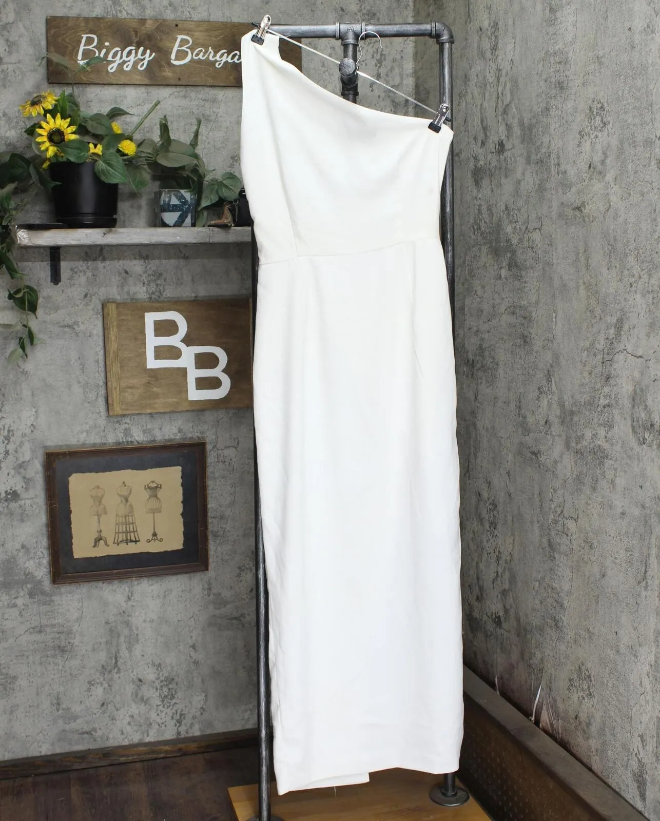Alexia Admor Women's Alessi One Shoulder Draped Maxi Dress D3887 White 12