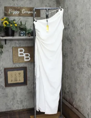 Alexia Admor Women's Alessi One Shoulder Draped Maxi Dress D3887 White 12