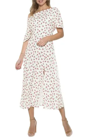 Alexia Admor Women's Kaelyn Draped One Shoulder Floral Midi Dress