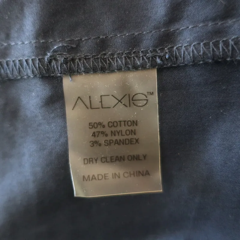 Alexis Barbie Ruffled Off the Shoulder Top Navy Stretch Cotton Size Medium