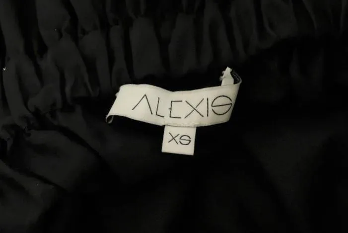 Alexis Top Ellen Black Cotton Size Extra Small Off-Shoulder Long Sleeve Blouse