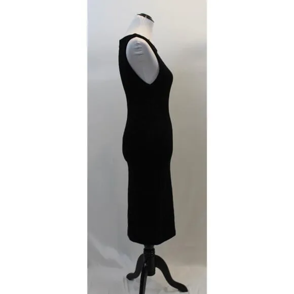 ALICE   OLIVIA Sz S Small Black Penley Fitted Metallic Jacquard Sheath Dress