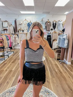 All-Star Fringe Black Shorts