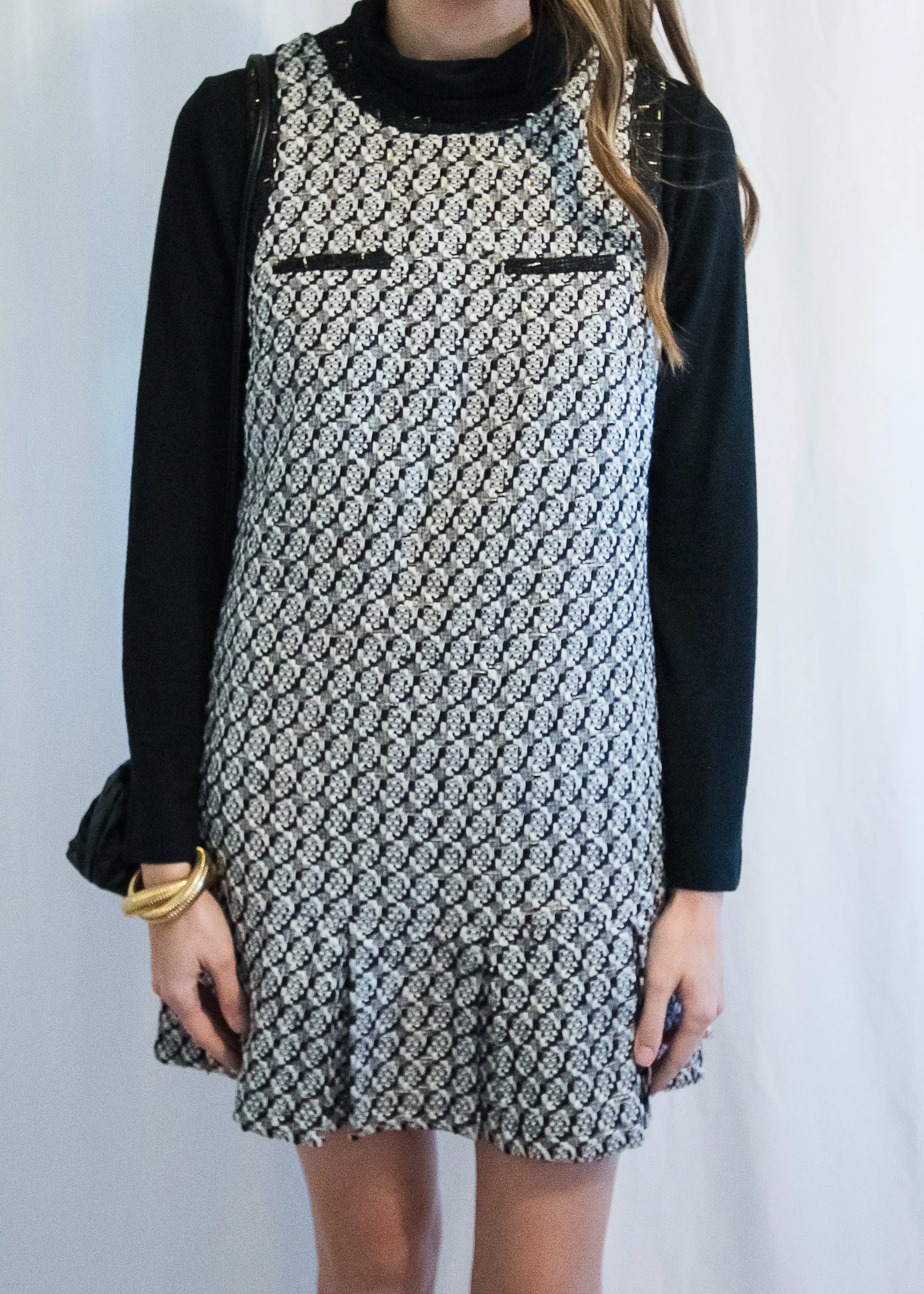 All that Glitter is Gold! Black Tweed Dress