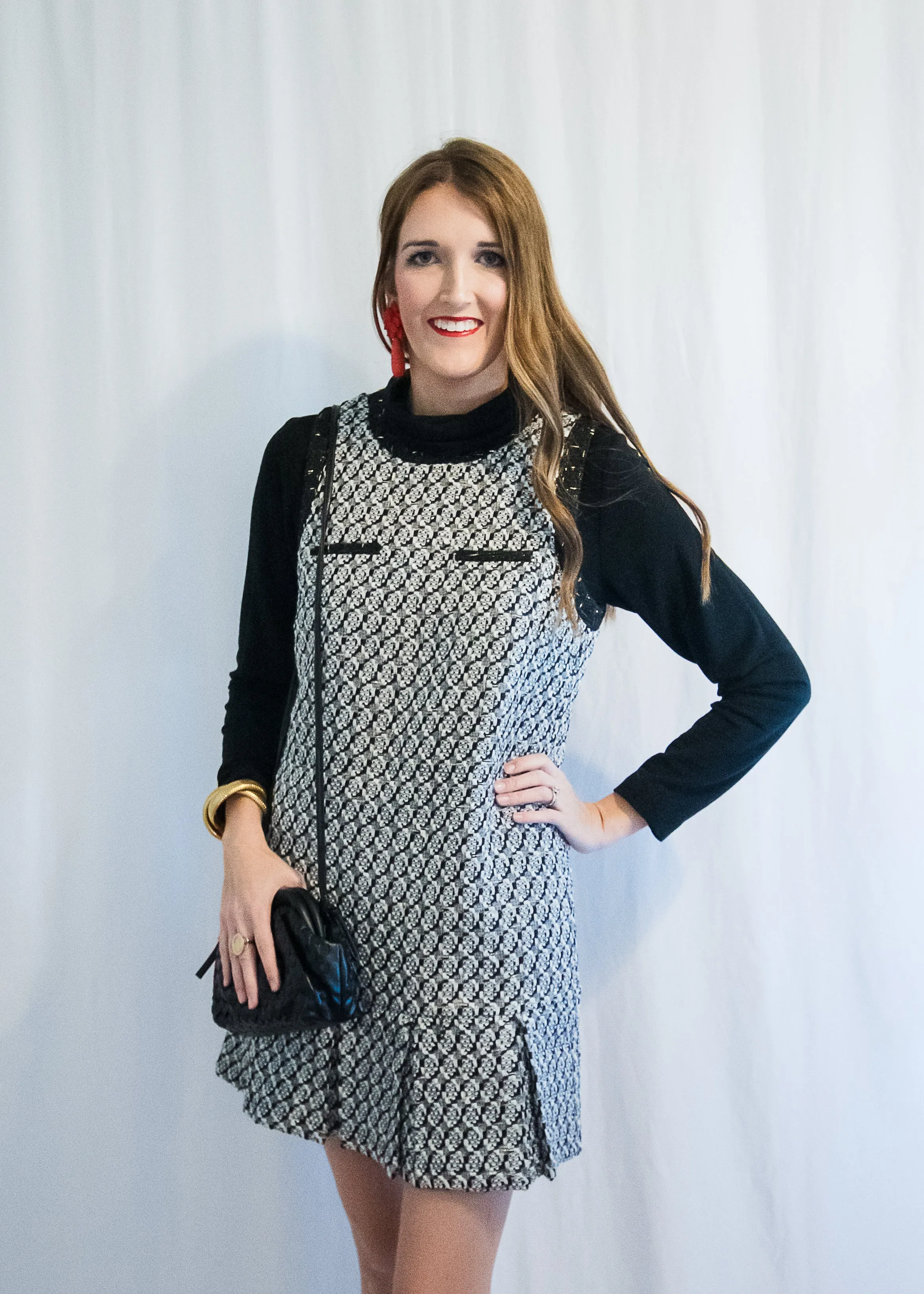 All that Glitter is Gold! Black Tweed Dress