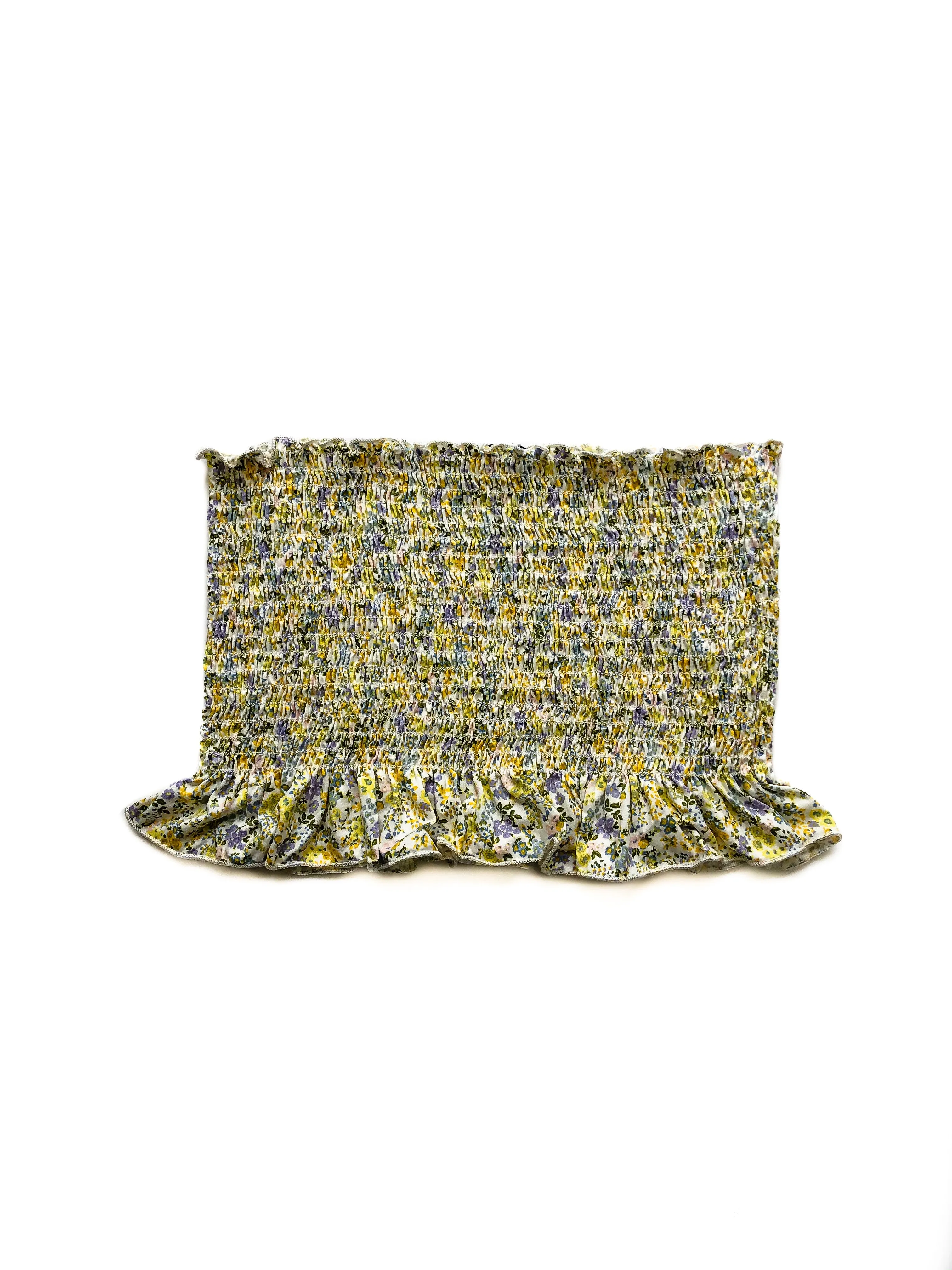 Amalia Smocked Tube Top - Ivory/Yellow