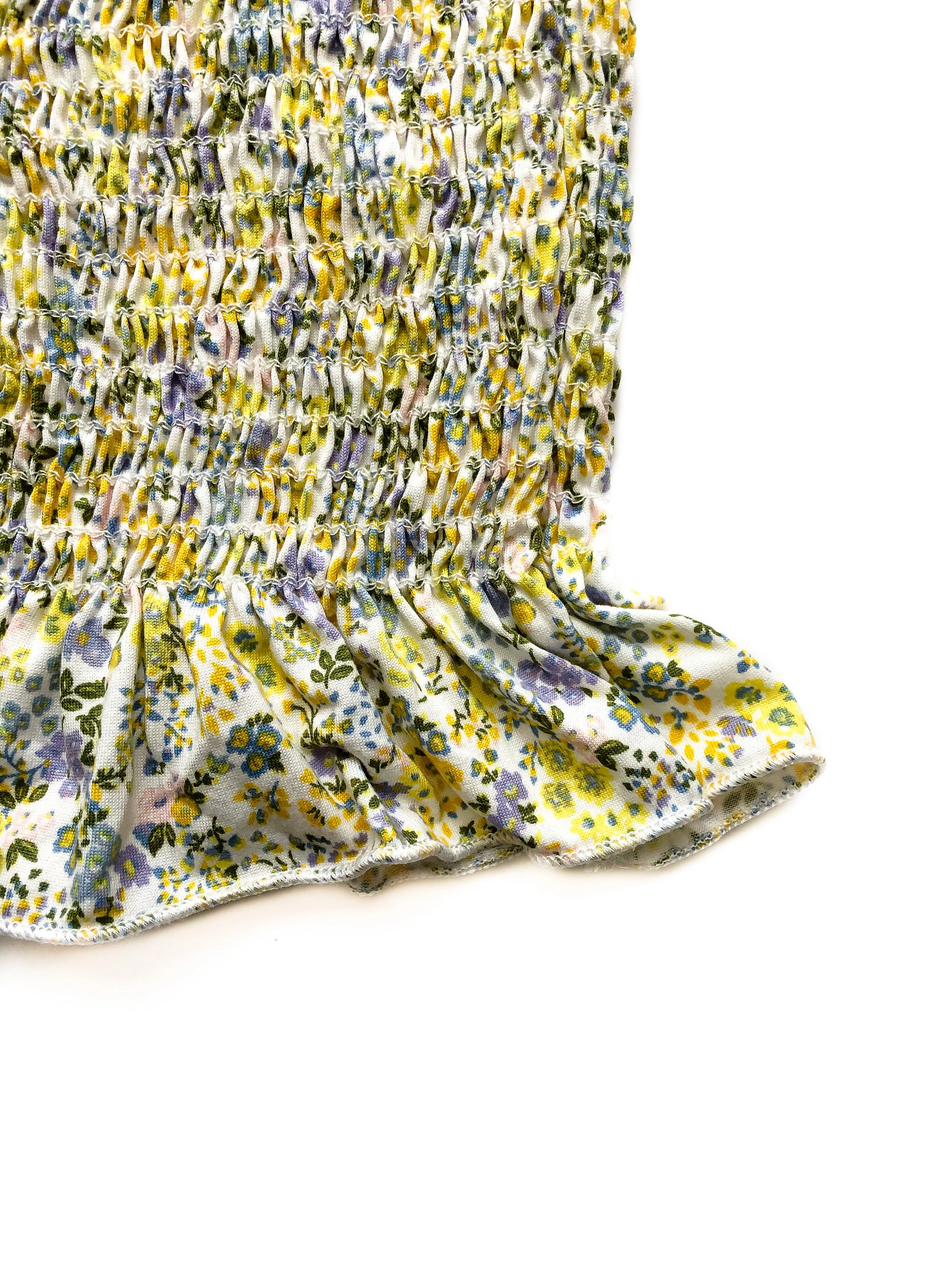 Amalia Smocked Tube Top - Ivory/Yellow