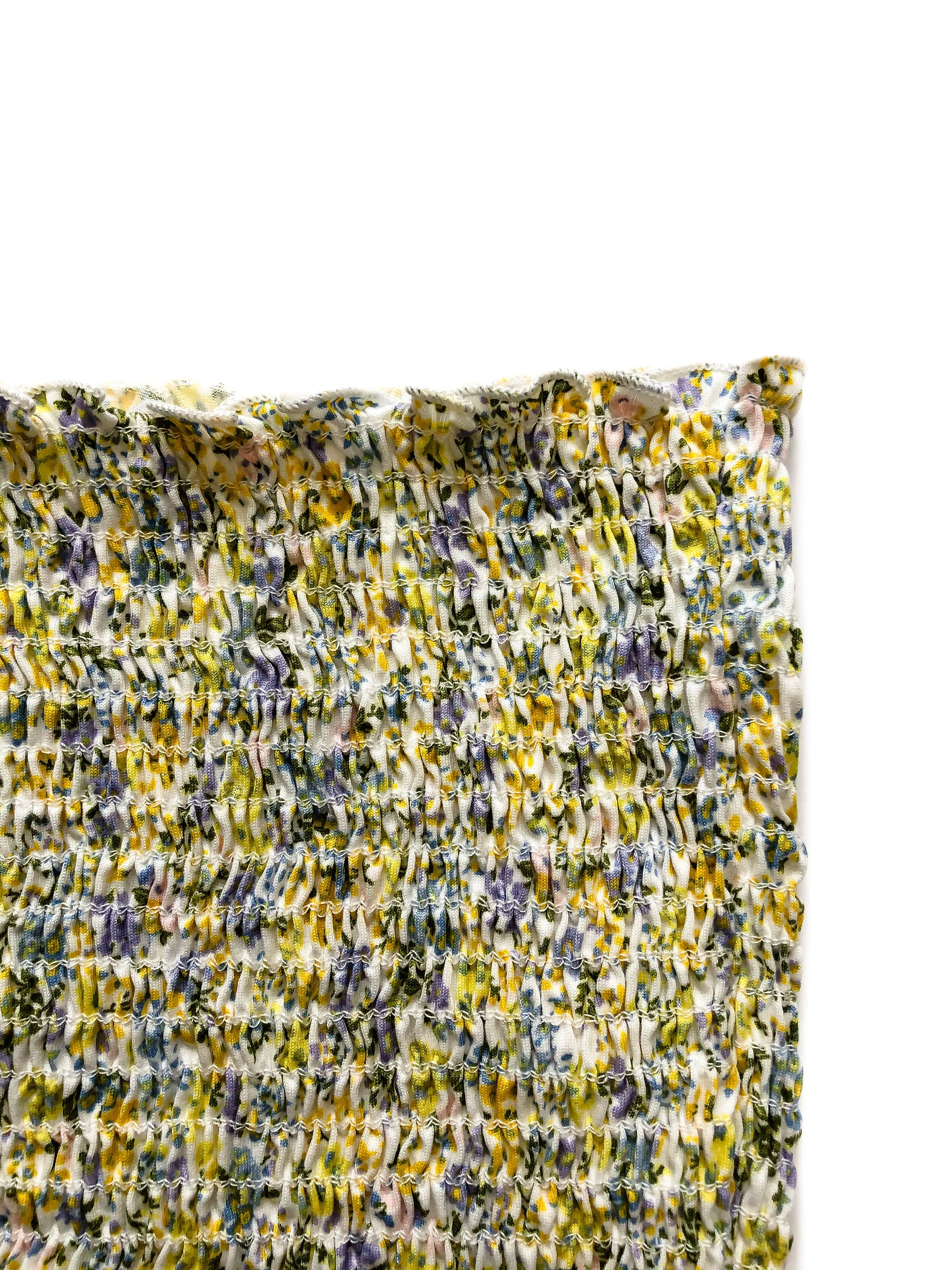 Amalia Smocked Tube Top - Ivory/Yellow