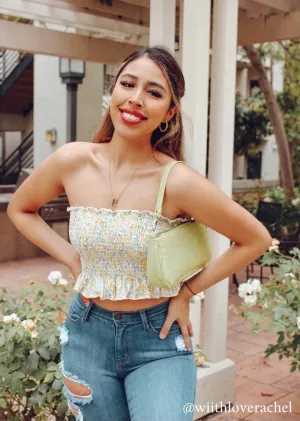 Amalia Smocked Tube Top - Ivory/Yellow