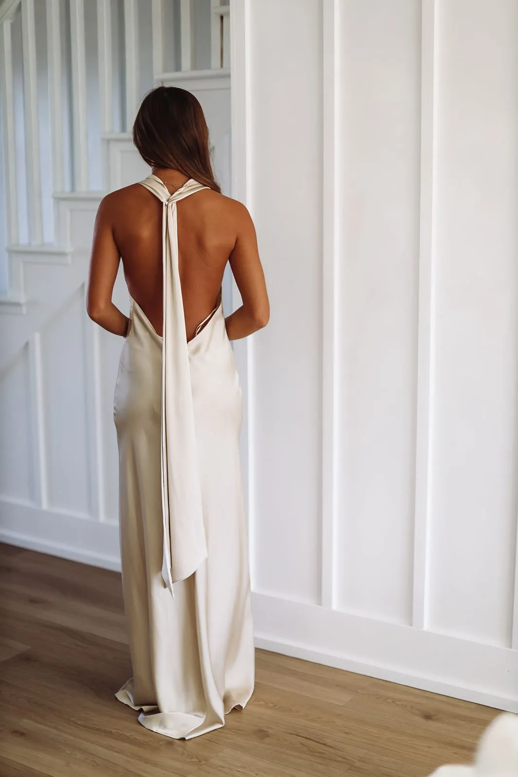 Andie Satin Maxi Dress - Champagne