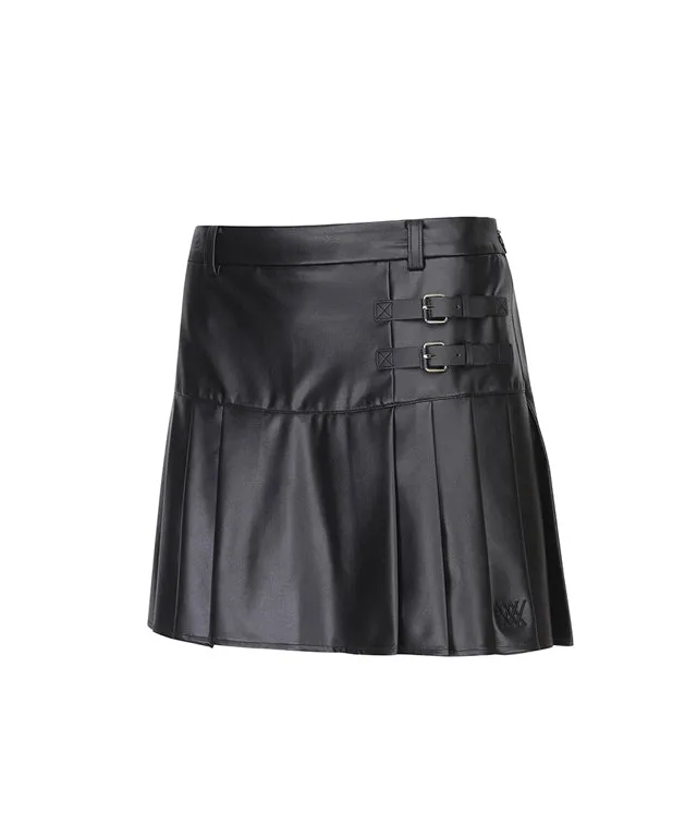 ANEW Golf: W Leather Half Pleats SQ - Black