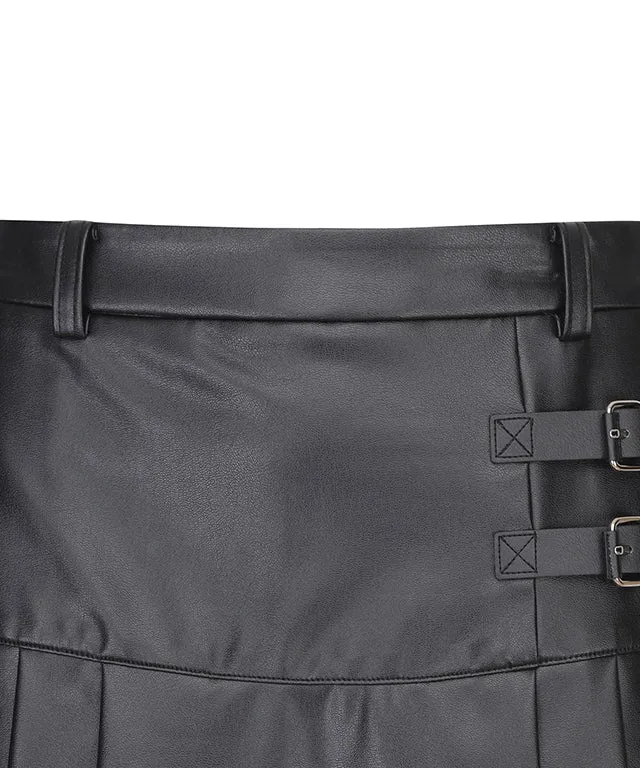 ANEW Golf: W Leather Half Pleats SQ - Black