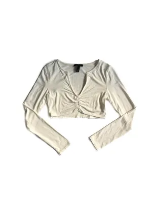 Aneya Long Sleeve Crop Top - White