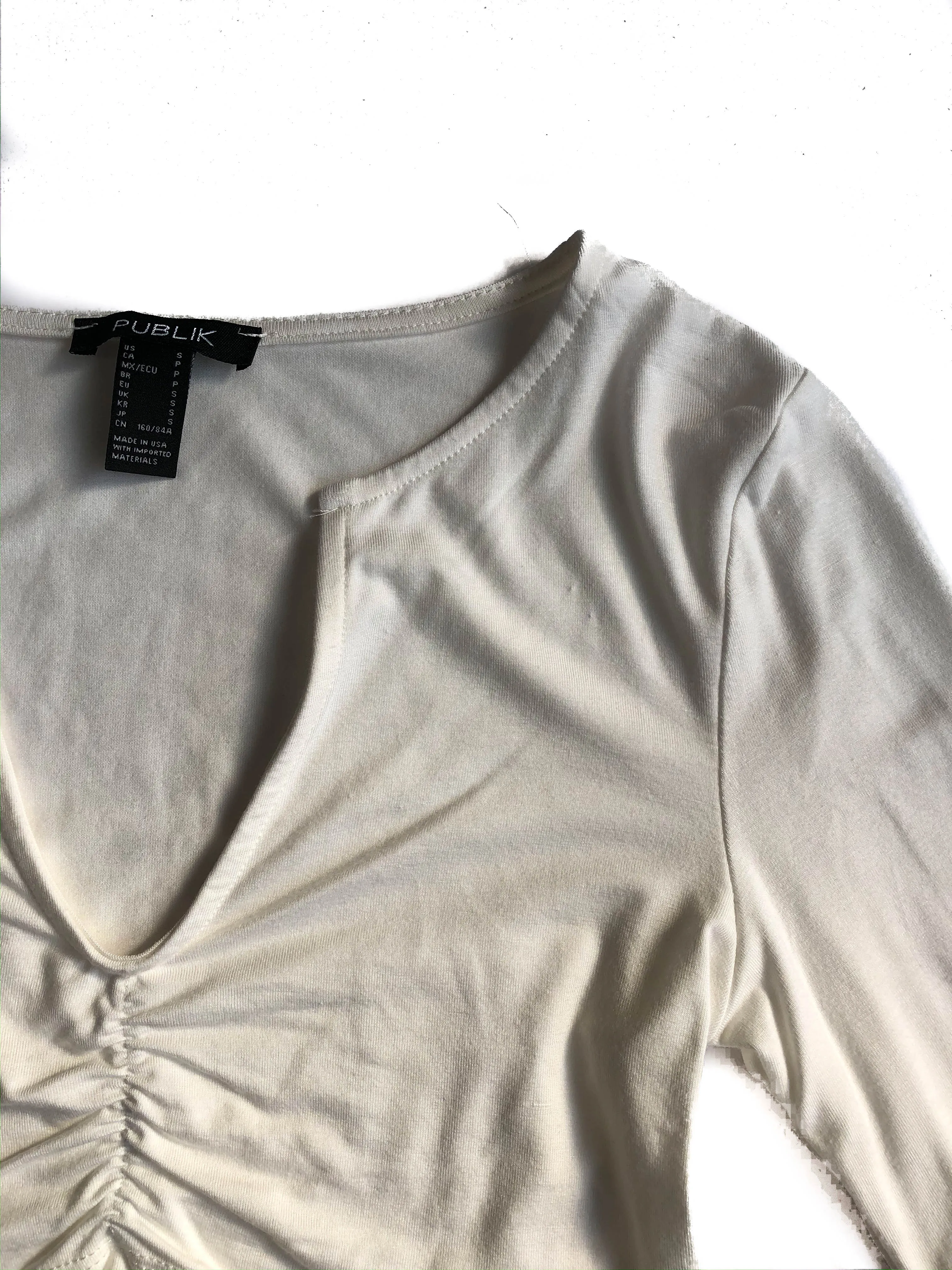 Aneya Long Sleeve Crop Top - White