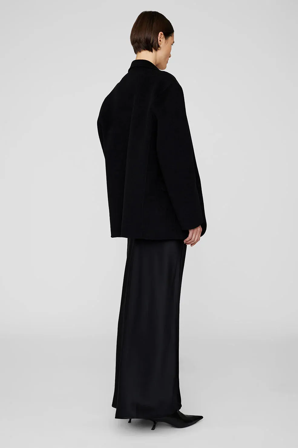 ANINE BING - Bar Silk Maxi Skirt - Black