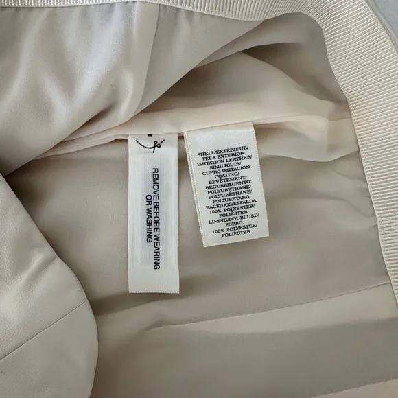 Ann Taylor cream leather skirt